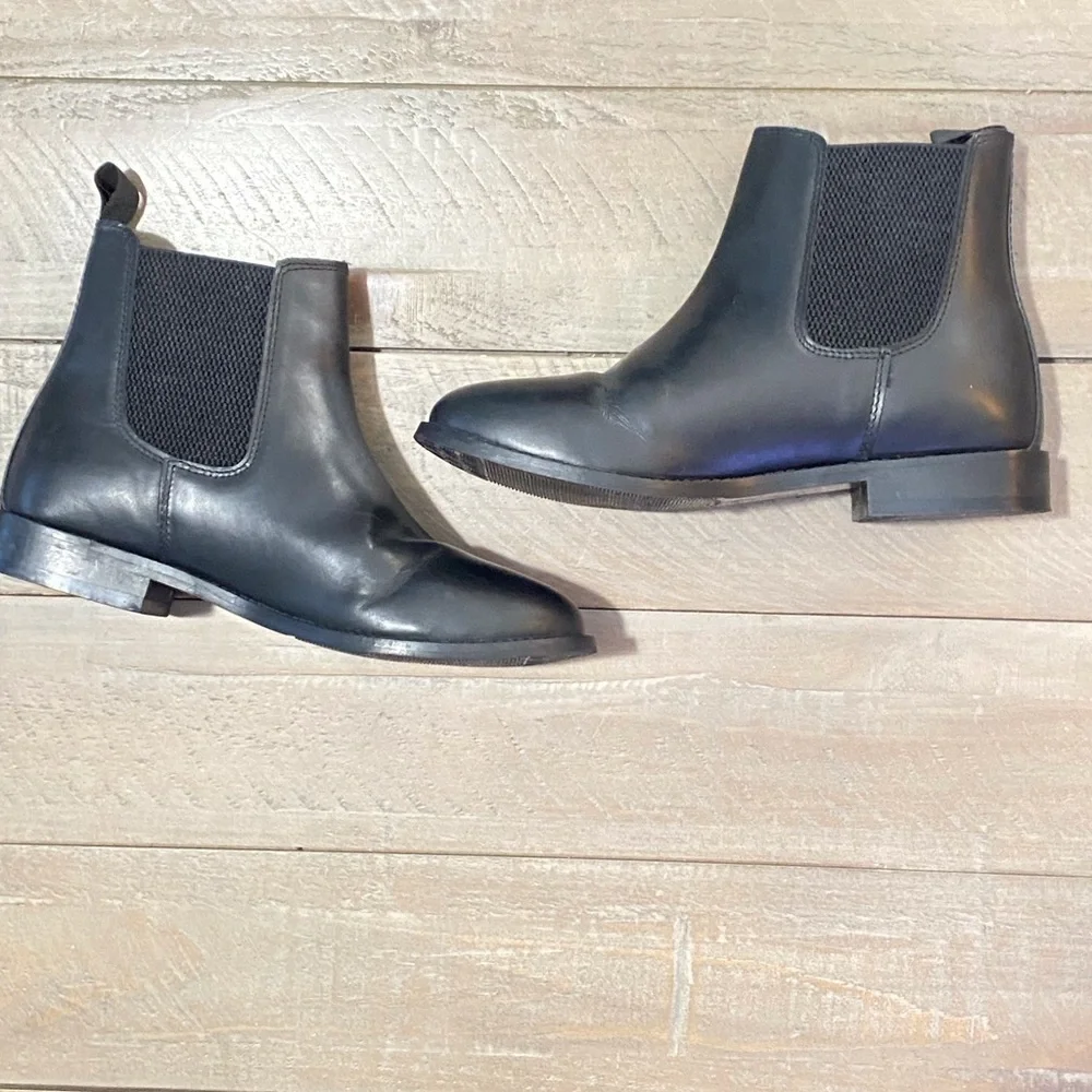HX LONDON Black Leather Chelsea Boot l Men’s Size 6.5 US Brogues